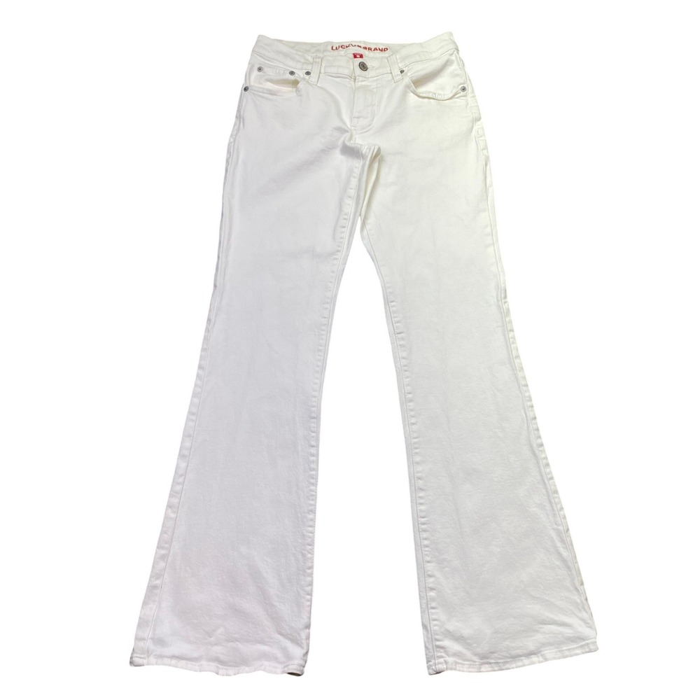 Lucky Brand Sweet Mid Rise Flare Jeans White Size 0/25R Denim Boho Western